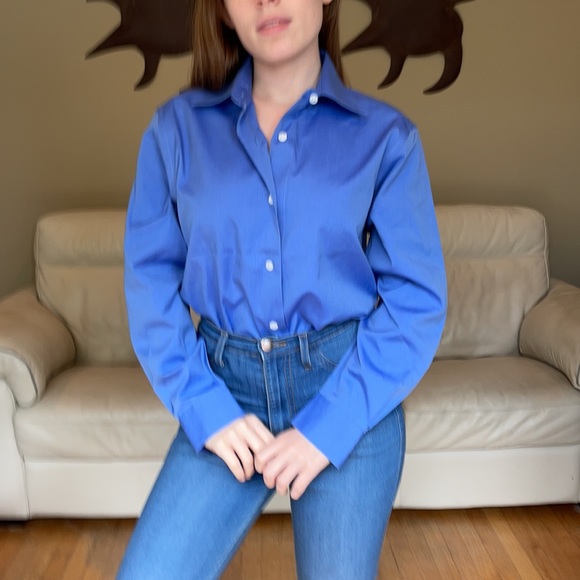 Talbots Blue Wrinkle-Resistant Button Down - Picture 1 of 8